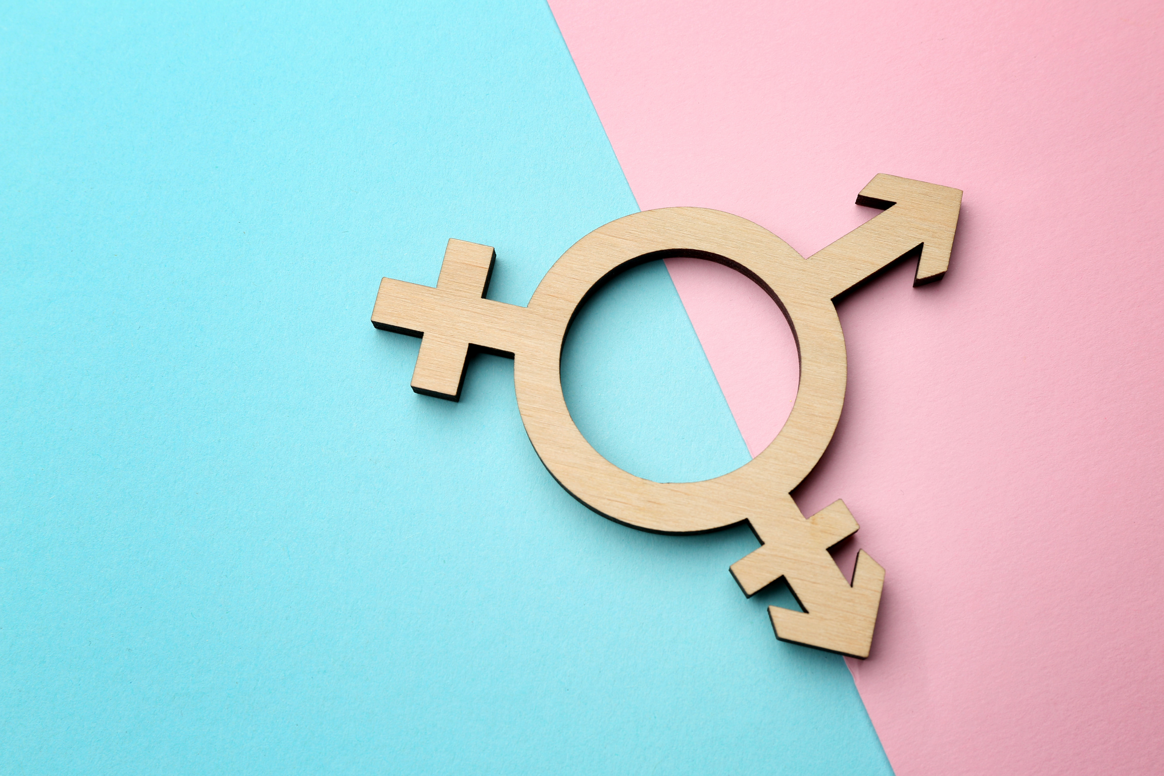 Transgender Symbol on Blue and Pink Background